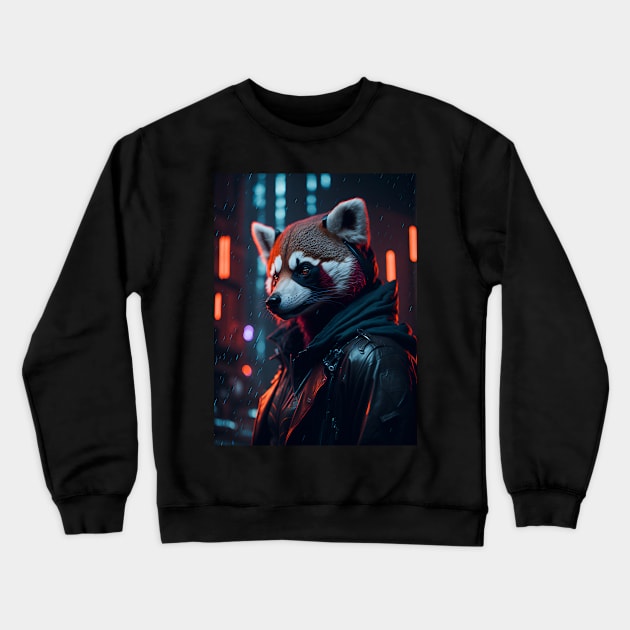 Red Panda Rain Rebel Crewneck Sweatshirt by star trek fanart and more